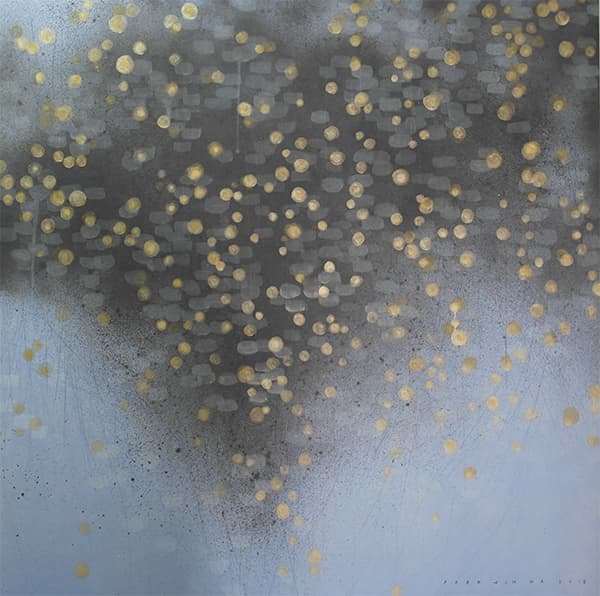 박진하, Floating ArcadiaⅡ 장지 위 먹,채색 120x120cm 2018