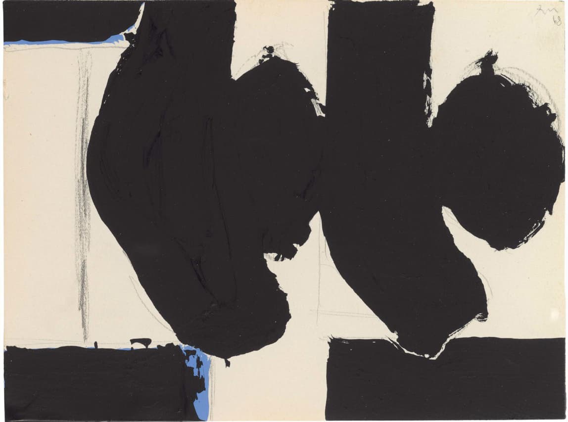 Robert Motherwell, Elegy to the Spanish Republic No.110C, 1968, Acrylic and graphite on paper, 15.2 x 20.3 cm