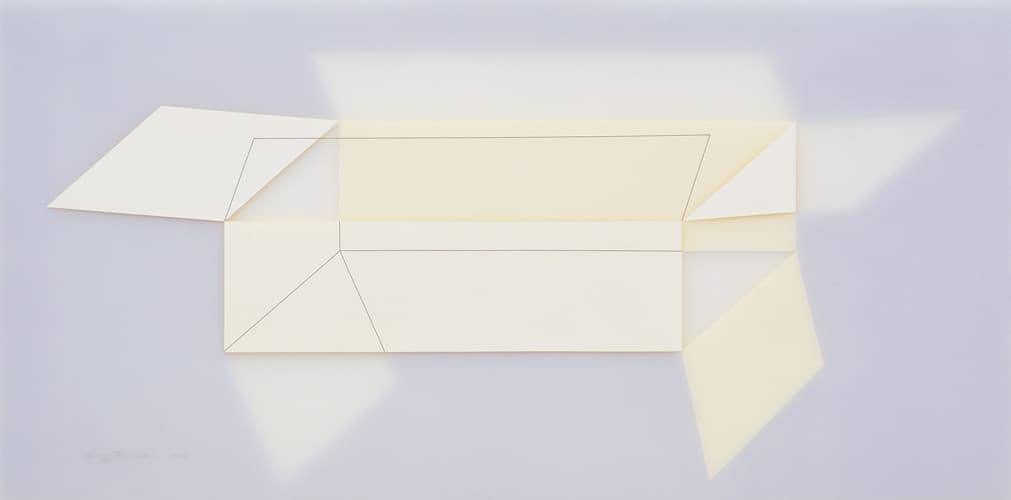 김봉태, Dancing Box 2006-159, 2006, Acrylic & tape on frosted plexiglass, 90x180cm