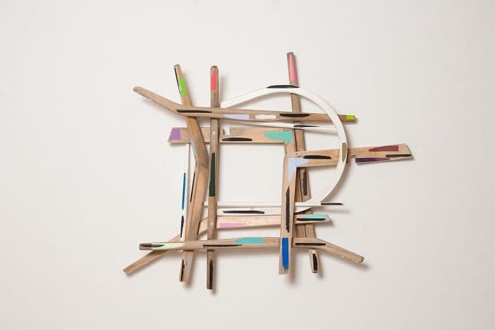 이정태_Window-M_Color on waste wood_90 x 105 x 17cm_2017