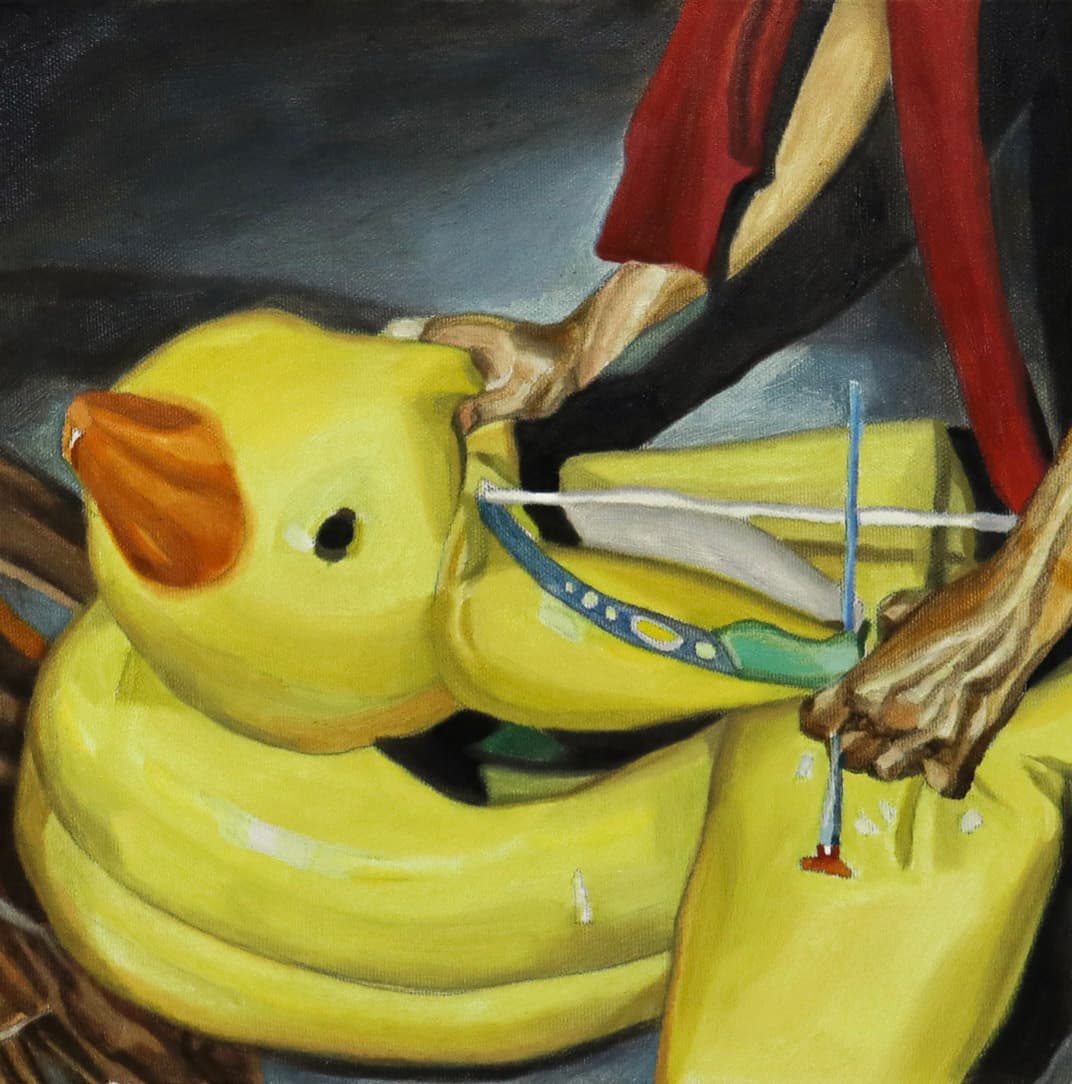 김경택, 오리사냥, Oil on canvas,27cm x 27cm,2021