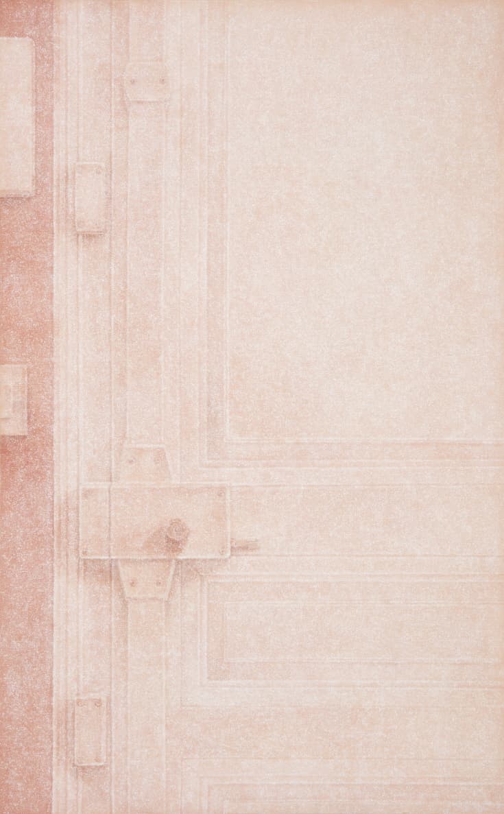 심예원, Untitled (Door #1)_color on fabric(천에 안료)_116.8x72.0(cm)_2018