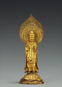 금제 여래 입상 金製如來立像 통일신라 692년경 금 高 14.0cm 국립중앙박물관 국보 80호