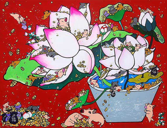 이다애_꿈꾸는대로 다 돼지_2018_Acrylic on canvas_91x116.8cm