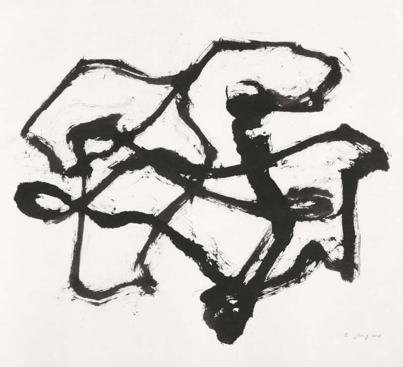 BoYoung Jung, ATTUNEMENT, 2018, Ink on mulberry Hanji (wooden panel), 64 x 70 cm