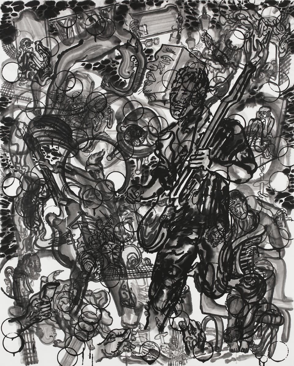 촛불시위_지본수묵_162x130cm_2017