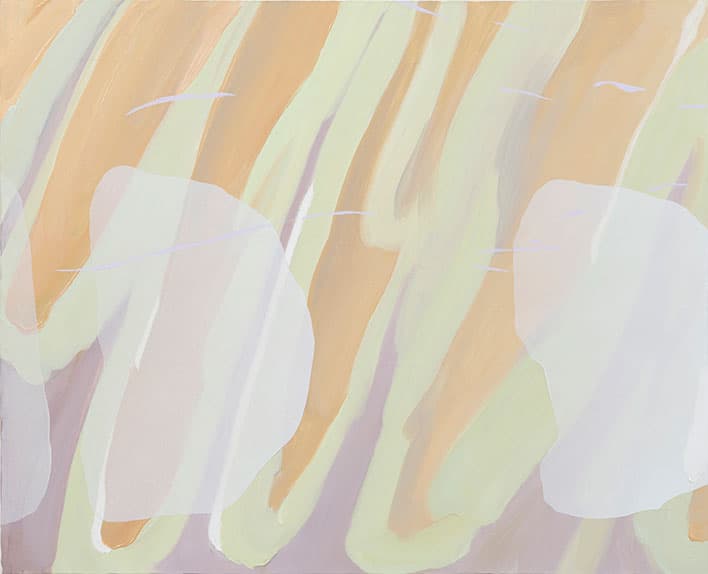곽은지_Weightless Marks_, 2020, Gel medium, oil, spray on canvas, 53 x 65.1cm
