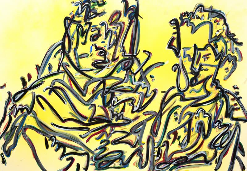 임희성_Family Landscape-노란풍경__종이에 아크릴물감_54x78cm_2018