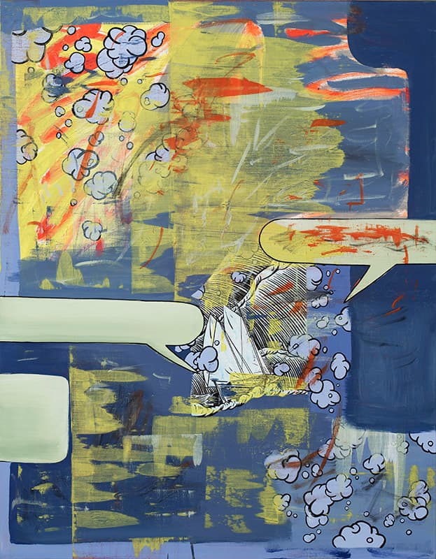 All of Our Yesterdays, 2019, 캔버스에 아크릴과 잉크, 116.8 x 91 cm