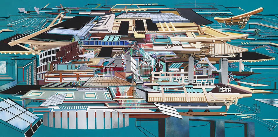 황원해, Transforming, mixed media on canvas, 97x193.9cm, 2015