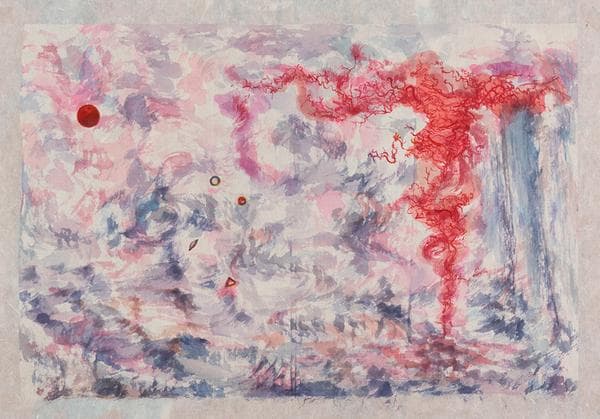 최애경, 그리움 41X28 Acrylic on Korean Paper 2017