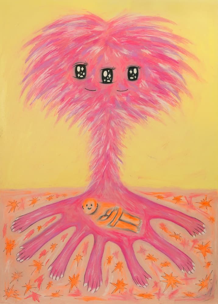 손민희_발 달린 나무가 비로소 뿌리 내릴 땅_2022_Oil on panel_90.9 x 65.1 cm