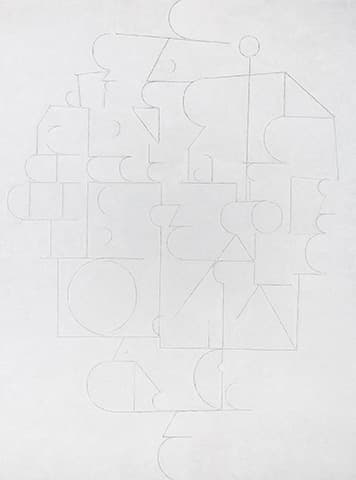 허우중, 공든 탑, 캔버스에 연필, 유채, 259x194cm, 2018