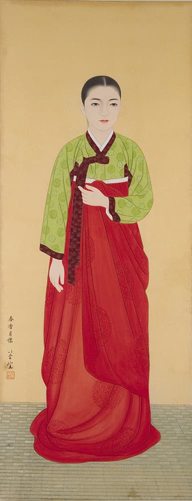 이당 김은호(1892-1979), 춘향초상, 비단에 채색, 133x52.5cm