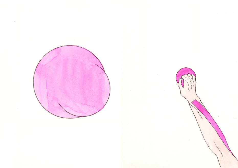 안민희_a pink problem_멀티라이너,수채화_15x21cm_2018