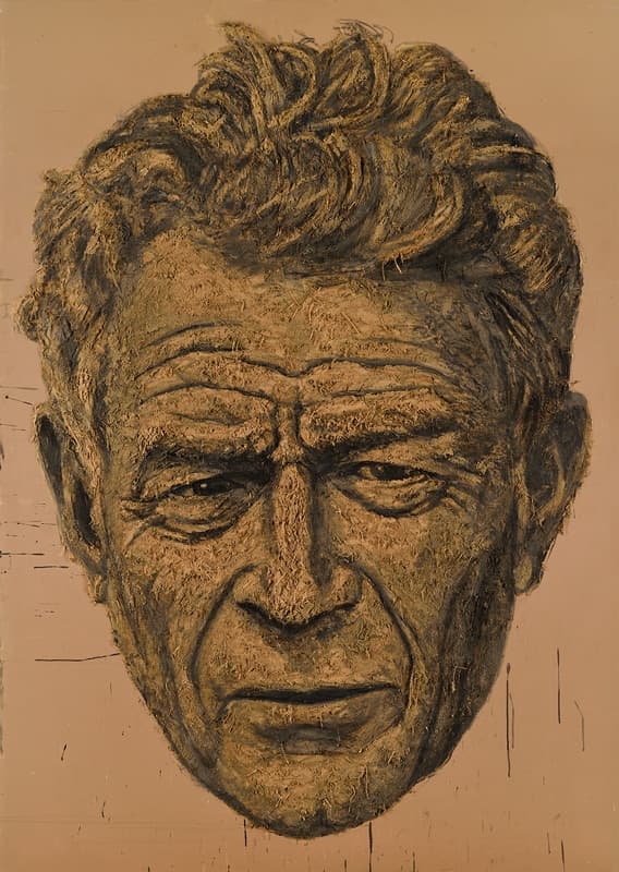 임옥상, ‹존 버거›, 2017, 캔버스에 혼합재료, 259x181.8cm John Berger, 2017, Mixed media on canvas, 259x181.8cm