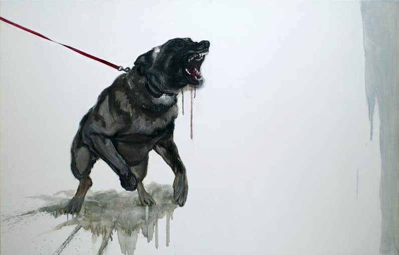 박종호, 기르던 개, 2018, 캔버스에 유화, 145x227 cm