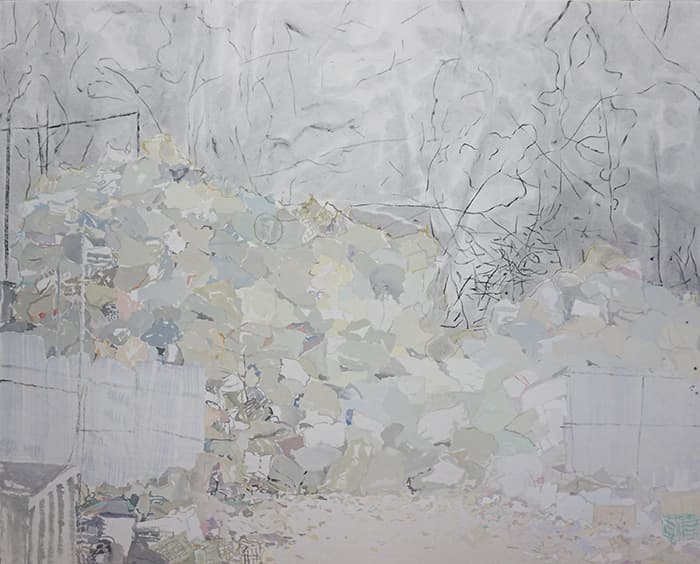 곽아람, abandoned, 장지에 먹과 채색, 91×73cm, 2016