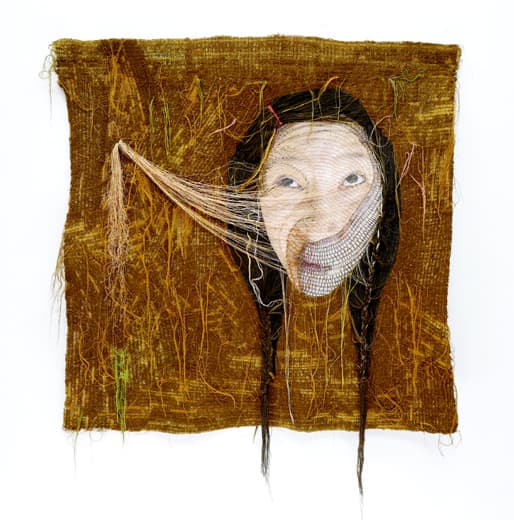 윤지선, rag face #19001-1 , Sewing on Fabric and Photograph, w77xh88cm, 2019