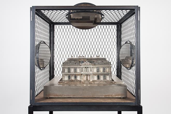 The Institute, 2002. Silver, wood, steel and glass, mirror, 188x61x61cm