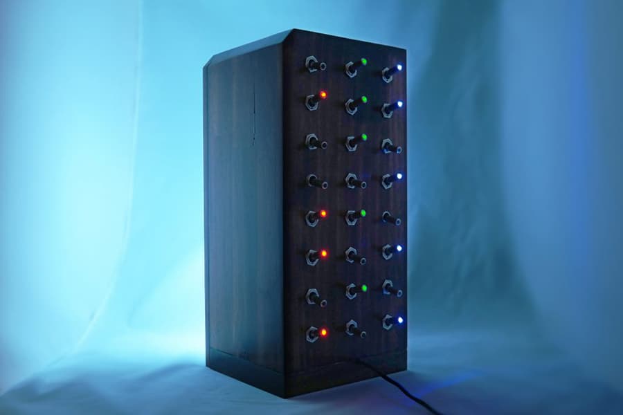 RGB Color Bits Switch_70x360x200 mm_목재, LED, 스위치, 전자부품_2017