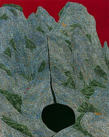 이준호_산수경-29_캔버스에 아크릴채색, 스크래치_91×72.7cm_2018