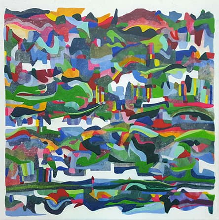 이진아_조각된 풍경_장지에 채색 호분_50x50cm_2017