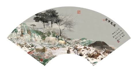 야오 루 Sheep on the Snowy Cliff 2010 C-print 113X60cm