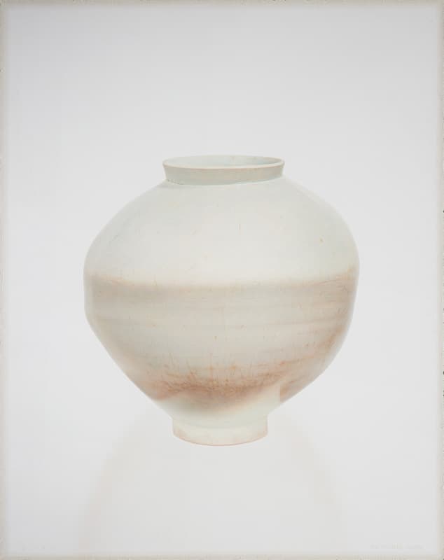 생명-달항아리_2002_플라스터,-캔버스에-아크릴-채색_162×128cm