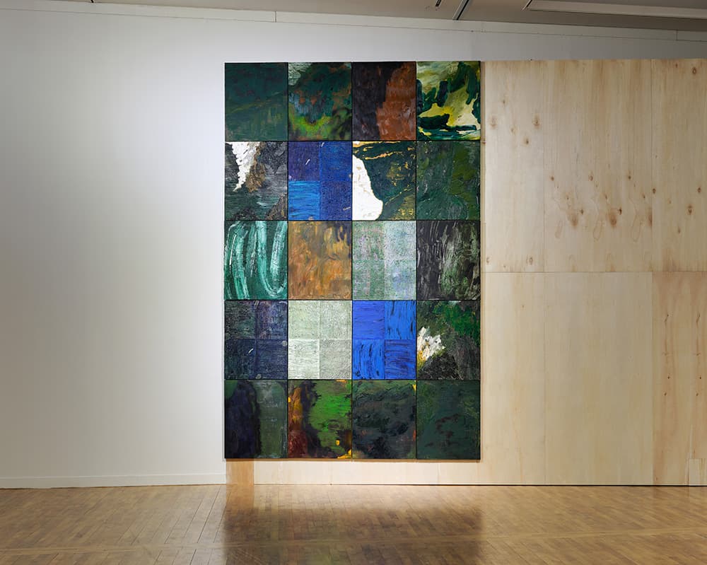 백요섭 휩쓸린 순간에 대한 실험22-19, 2022, Oil on canvas, Mixed media, 가변크기(90x72.7cm x20ea)