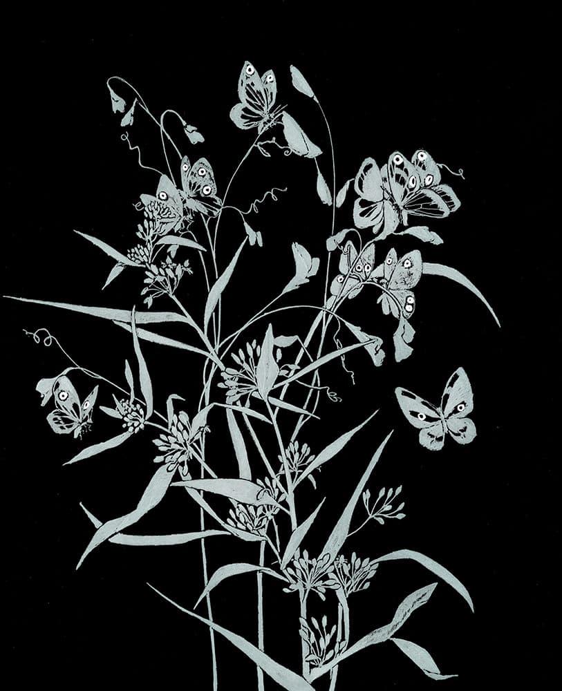 황지윤_white eyed 41_유리, 오일 인레이 기법_44×36cm_2021