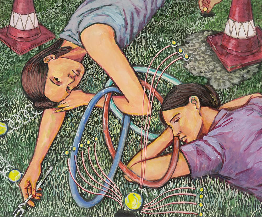 조민아_가만히 있는 척_장지에 채색_60×72cm_2022