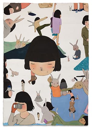 Hanna Kim_A strong day_2013-2018_acrylic, watercolor on Korean paper_148x213.2cm