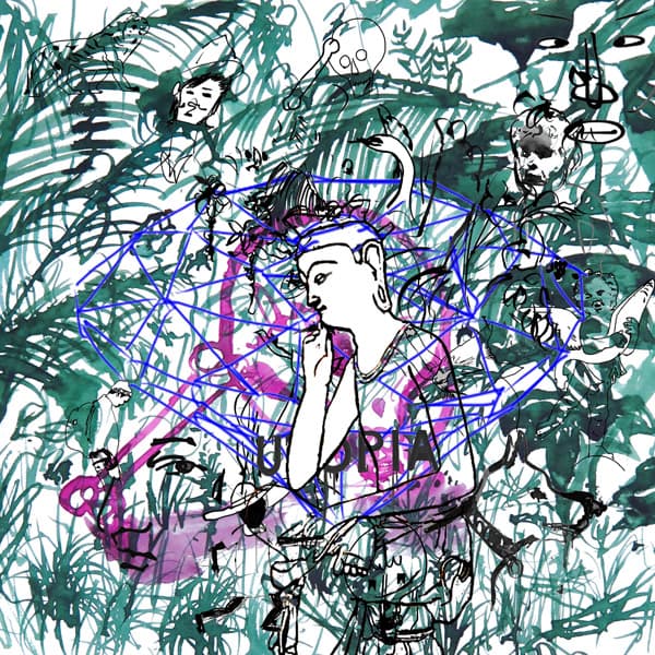 이화진, PICNIC5 70x70c C print on drawing 2016