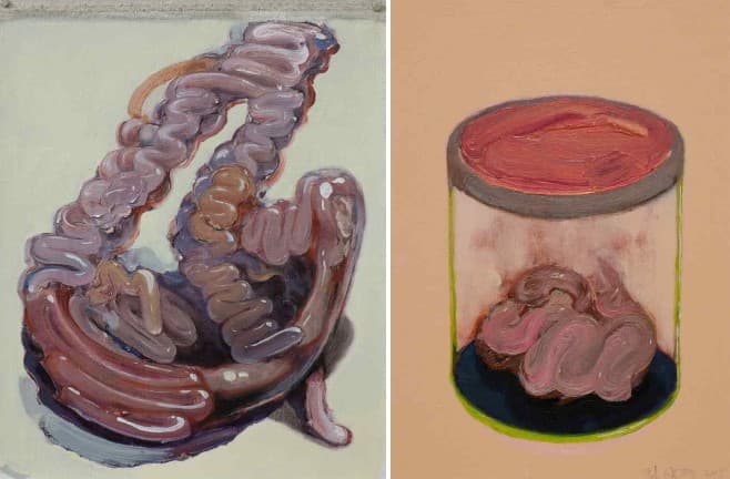김상덕_우물에 빠진 아이_17.3 x 12.3cm_Oil on paper 2015, 김상덕_우물속 아이_31 x 26cm_Oil on canvas 2015