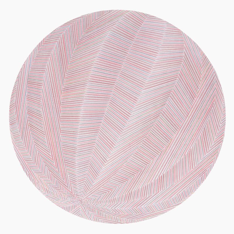 지근욱, 선분의 구, 2019, 캔버스에 색연필, 110x110cm