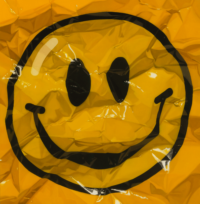 Seo WoongJoo, Crumpled angry smile, Oil on canvas, 80.3 x 80.3cm, 2017