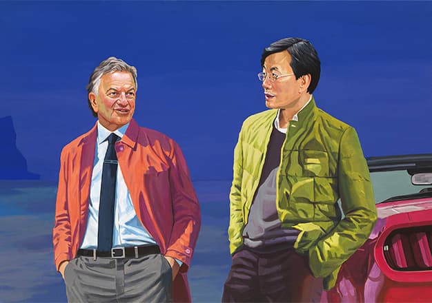 서기문_대화 - 손석희와 로웰 버그만 Conversation - Son Seokhee & Lowel Bergman_2017_Acrylic on canvas_112×162cm