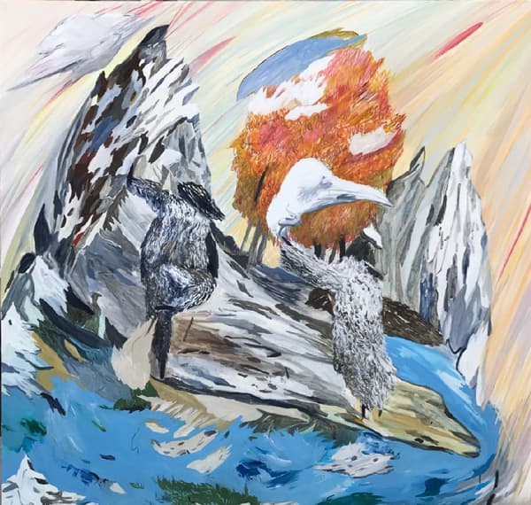 최수인, 가짜 춤, oil on canvas, 91x91cm, 2017