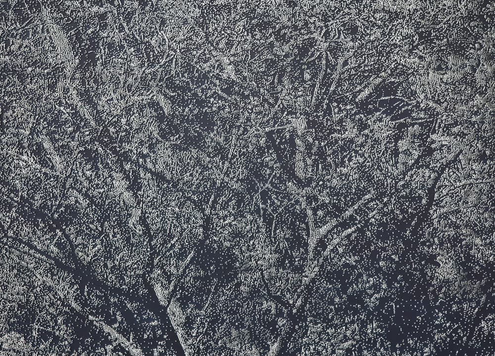 유봉상, 나무에 못과 아크릴릭, 100x320cm, 2012