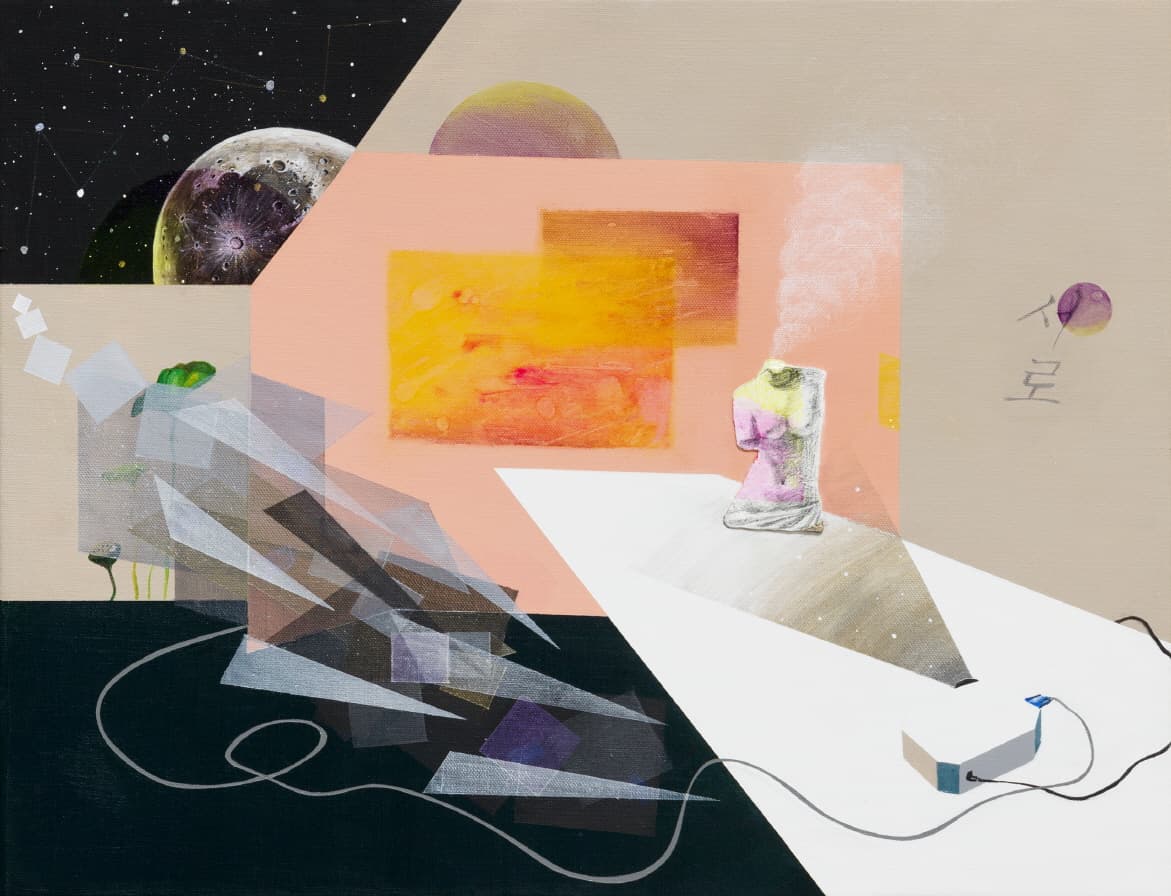 나선미_크레딧 씬 B_Mixed media on canvas_53.0 X 40.9cm_2018