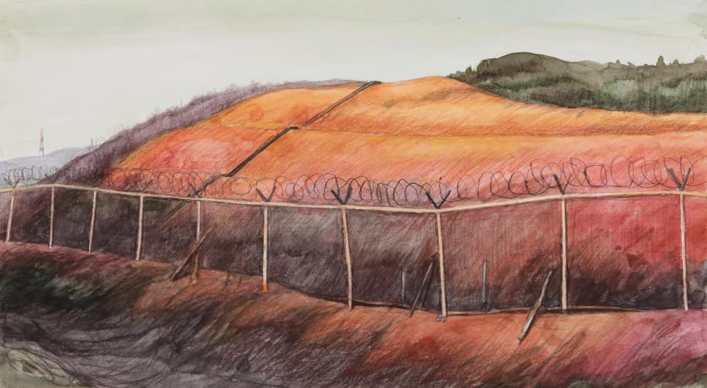 김잔디, Untitled, 21.5x39cm, pencil and watercolor on paper, 2017