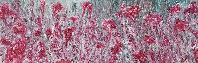 김지원, 맨드라미 Mendrami, 2015, Oil on Linen, 72x220cm