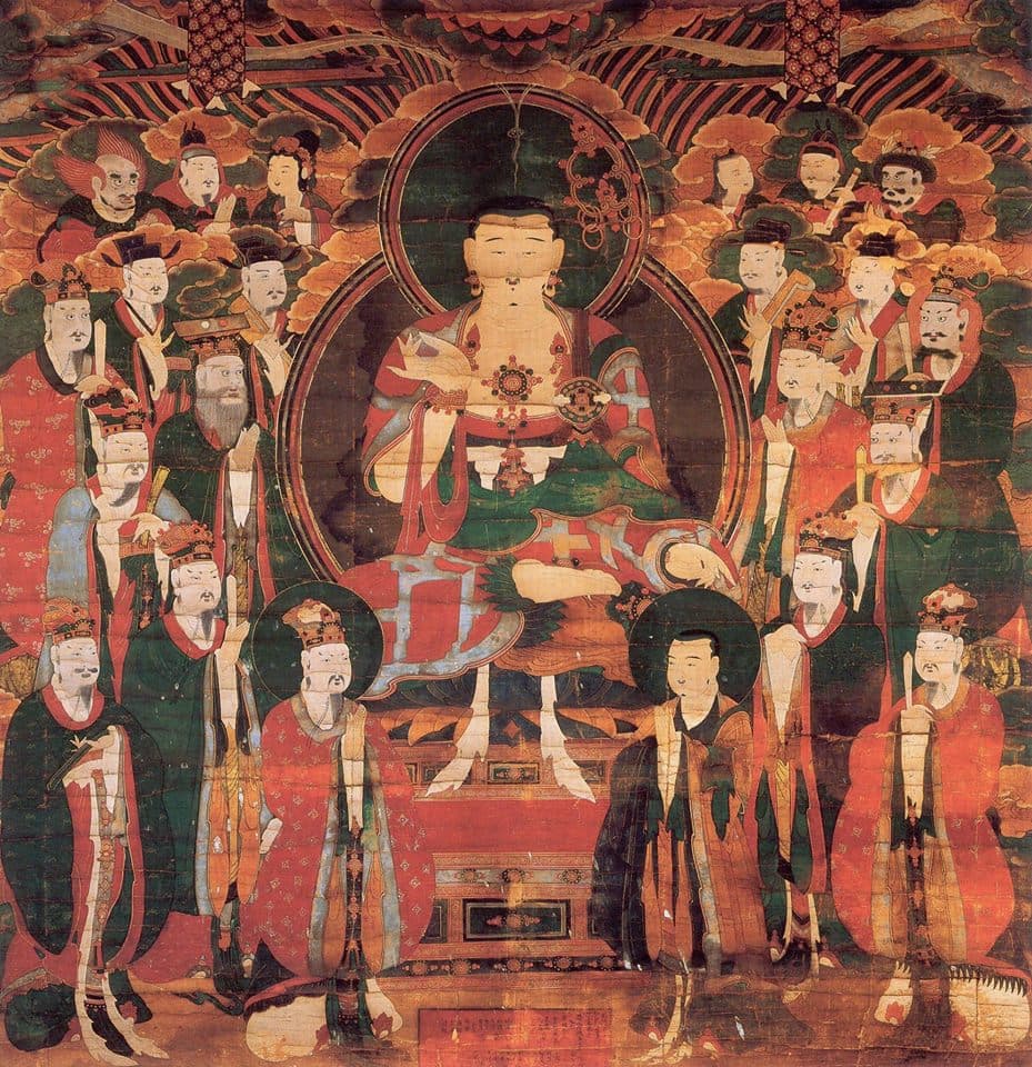 〈백천사 지장시왕도〉, 1717년, 비단에 색, 143.5×139.6cm, 옥천사