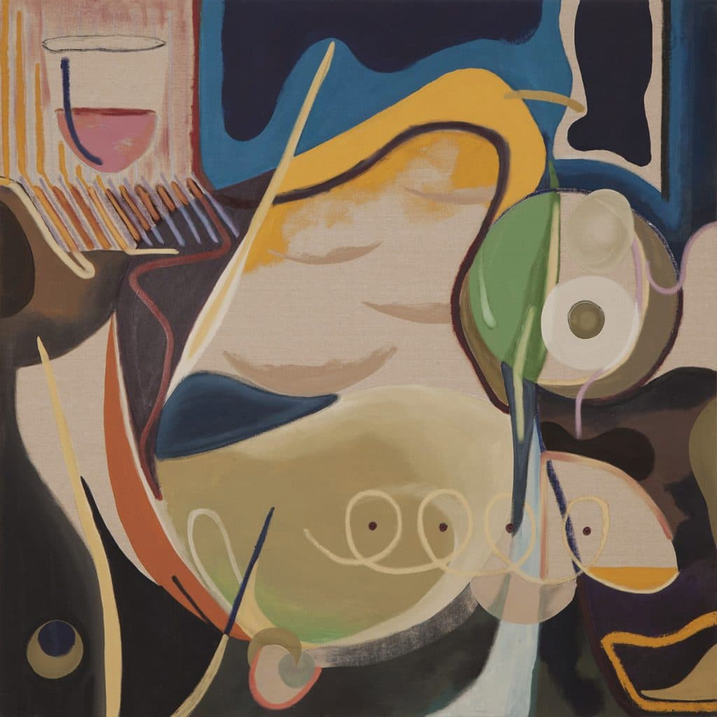 김재현, A Self -Portrait, 캔버스에 혼합매체, 133×133cm, 2018