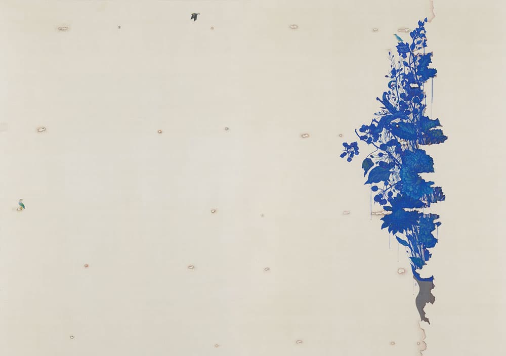 윤정원, 잃어버린 하늘, 비단에 채색, 185×260cm, 2014