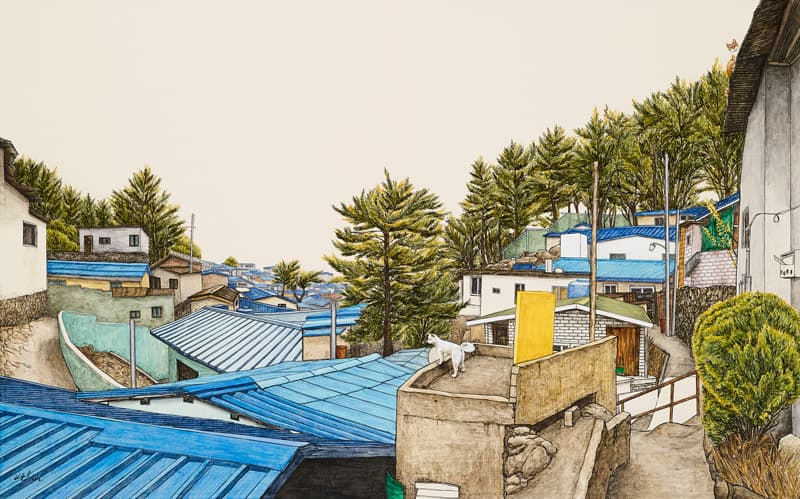 임상희, 거기가 어딘데 116.8x72.7cm acrylic on canvas 2018