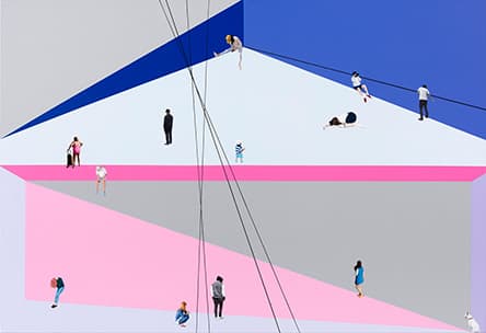 김보민_열세 개의 시선과 열세 개의 입장_acrylic and oil on canvas_80.3 x 116.8_2015
