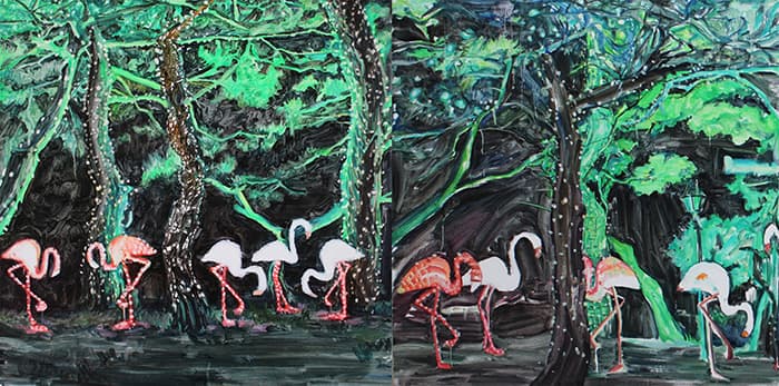 김내영, 별빛축제, 캔버스에 유채, 65.1×130.2 cm, 2015