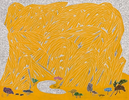 이준호_신-산수 9_캔버스에 아크릴채색, 스크래치_91×116.7cm_2018